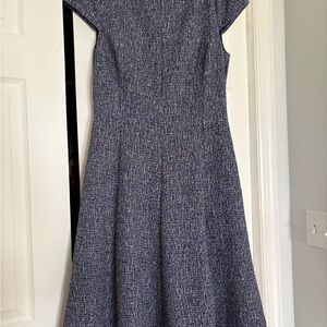 Eliza J Navy Tweed Midi Dress